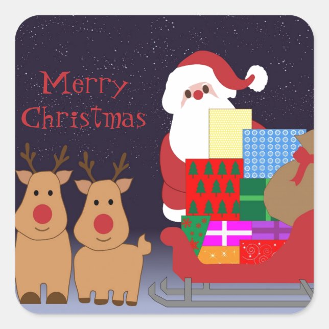 Santa & Reindeer Stickers (Front)
