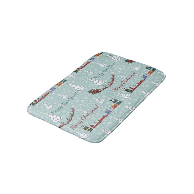 santa reindeer team bath mat (Angled)