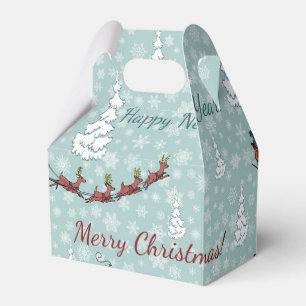 santa reindeer team favor box
