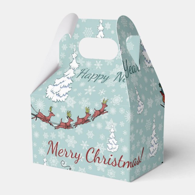 santa reindeer team favor box (Front Side)