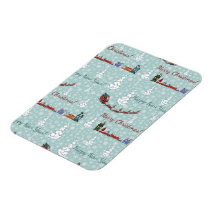 santa reindeer team magnet