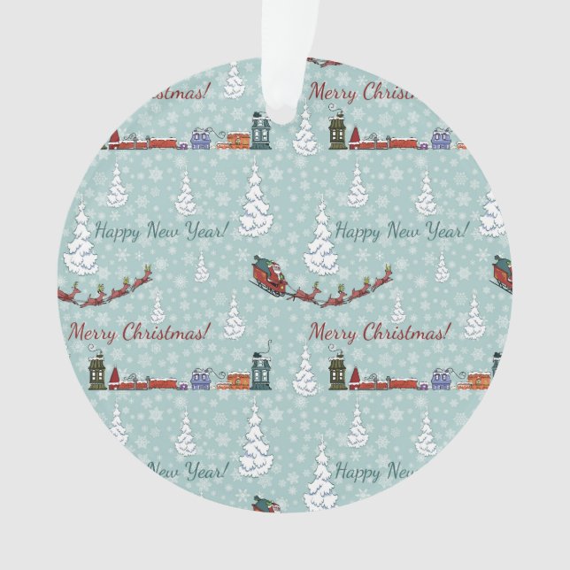 santa reindeer team ornament (Front)