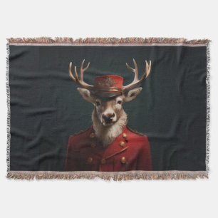 Santa Reindeer Throw Blanket