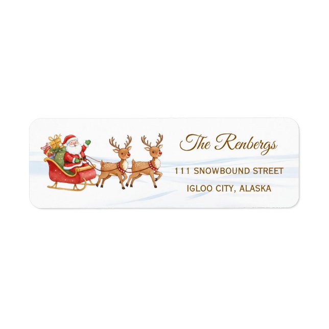 Santa Reindeers Christmas address  (Front)