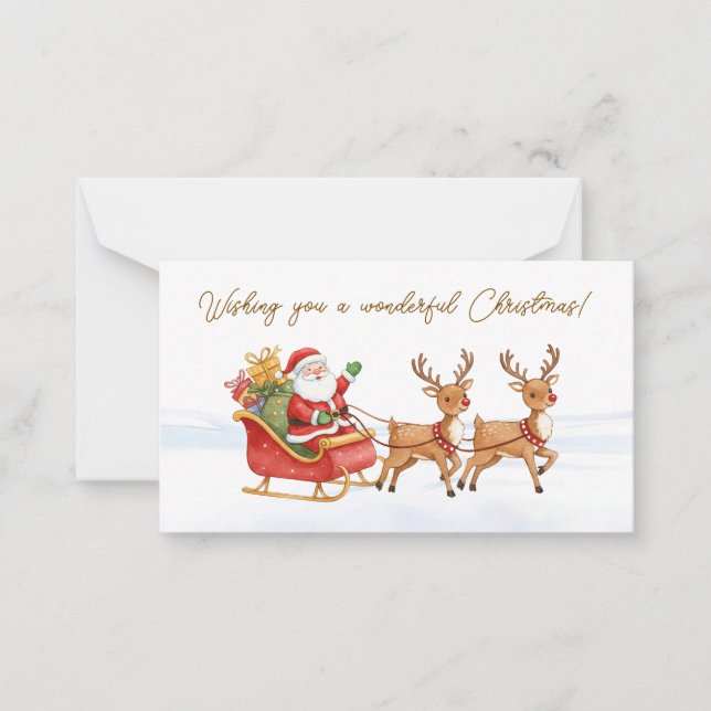 Santa Reindeers Christmas  Card (Front)