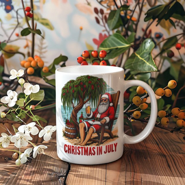 Santa relaxes in a chair, coffee mug (Creator Uploaded)