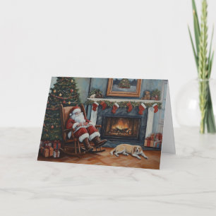 Santa relaxing at Christmas Holiday Card