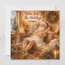 Santa Relaxing in Sauna Relax Into the Holidays 