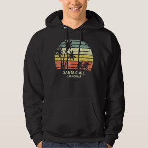 Santa Retro Cruz California Beach Sunset Hoodie