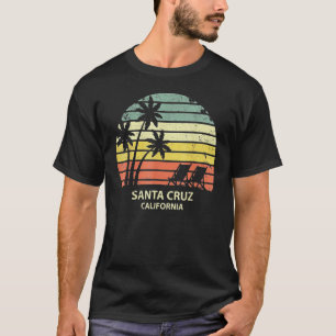 Santa Retro Cruz California Beach Sunset T-Shirt