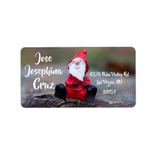 Santa Return Address Label, miniature carving Label