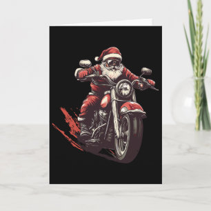 Santa Riding A Motorcycle Biker Motorcycle Lover X Card
