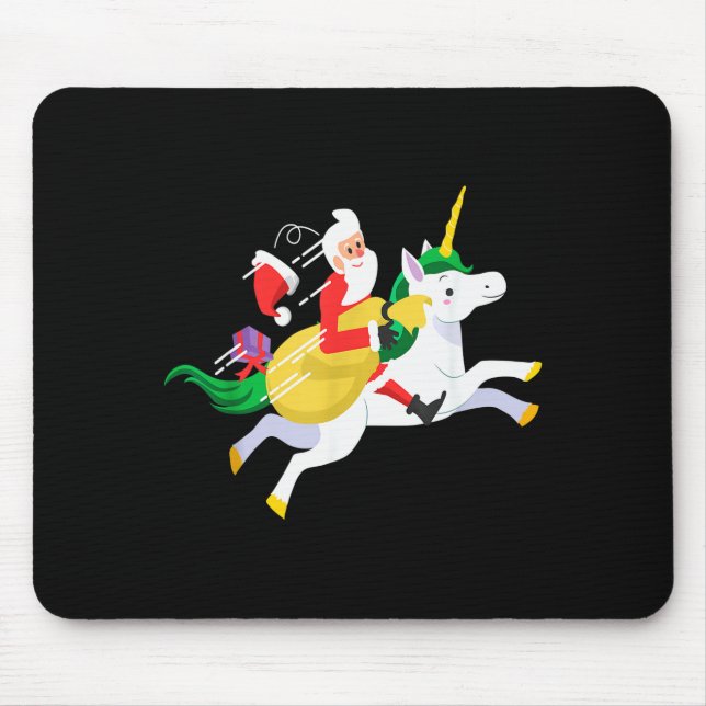 Santa Riding A Unicorn Funny Christmas Gift  Mouse Pad (Front)