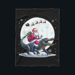 Santa Riding Alligator Christmas Moon Matching Kid Fleece Blanket<br><div class="desc">Santa Riding Alligator Christmas Moon Matching Kids Toddler</div>
