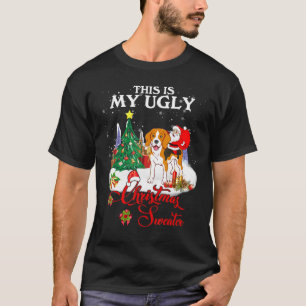Santa Riding Beagle This Is My Ugly Christmas Swea T-Shirt