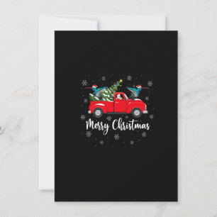 Santa Riding Christmas Tree Truck Hummingbird Chri Invitation