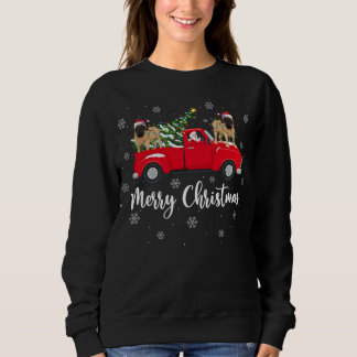 Santa Riding Christmas Tree Truck Mastiff Dog Chri Sweatshirt