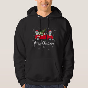 Santa Riding Christmas Tree Truck Samoyed Dog Chri Hoodie