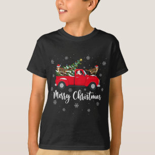Santa Riding Christmas Tree Truck Sparrow Bird Chr T-Shirt