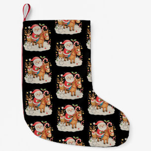 Santa Riding Cute Horse Christmas Holiday Xmas Small Christmas Stocking
