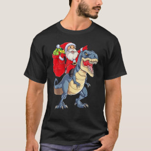 Santa Riding Dinosaur Rex Christmas  Xmas 1 T-Shirt