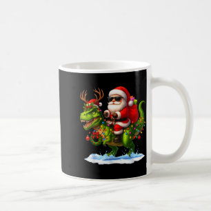 Santa Riding Dinosaur T Rex Christmas Boys Men Xma Coffee Mug