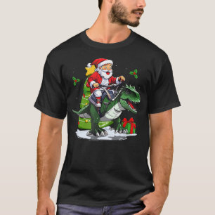Santa Riding Dinosaur T-Rex Christmas Dinosaurs (2 T-Shirt