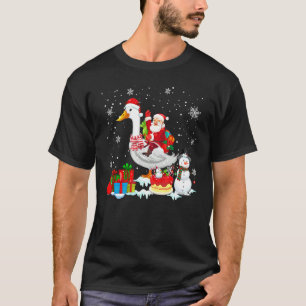 Santa Riding Goose Duck Christmas Pajama Family Sn T-Shirt