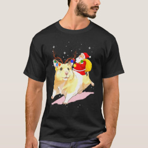 Santa Riding Hamster Xmas T-Shirt