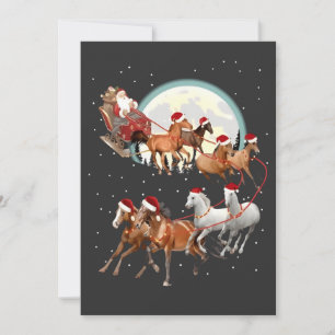 Santa Riding Horses Horse Sleigh Equestrian  Invitation