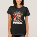 Santa Riding Labrador Retriever Christmas Lights D T-Shirt<br><div class="desc">Santa Riding Labrador Retriever Christmas Lights Dog Xmas</div>
