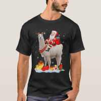 Santa Riding Llama Reindeer Christmas Santa Llama