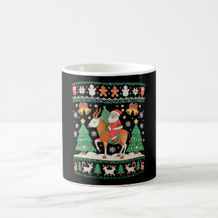 Santa Riding Okapi Christmas Xmas Ugly Sweater Coffee Mug