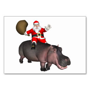 Santa Riding On Hippo Table Number