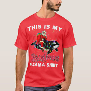 Santa Riding Orca Christmas Pajama Whale Lover Gif T-Shirt