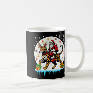 Santa Riding Reindeer Bengal Cat Christmas Owner K Coffee Mug