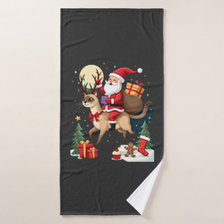 Santa Riding Reindeer Siamese Cat Christmas Tree L