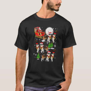 Santa Riding St Bernard Sleigh Christmas Santa Rei T-Shirt