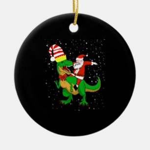 santa riding trex Tank Top Ceramic Ornament