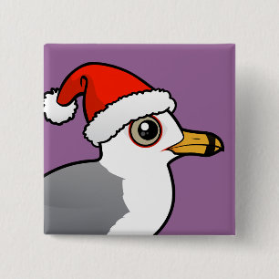 Santa Ring-billed Gull 2 Inch Square Button