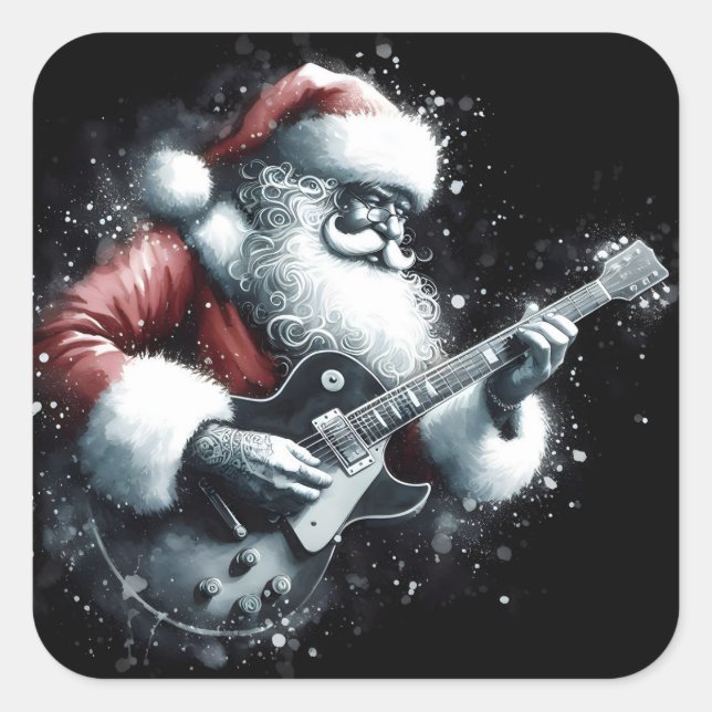 Santa Rocks Harder Than Winter Winds Square Sticker (Front)