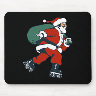 Santa Roller Skating Fun Christmas Skater Kids Boy Mouse Pad