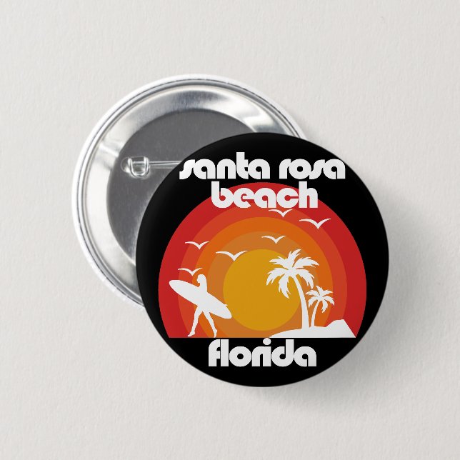 Santa Rosa Beach,Florida 2 Inch Round Button (Front & Back)