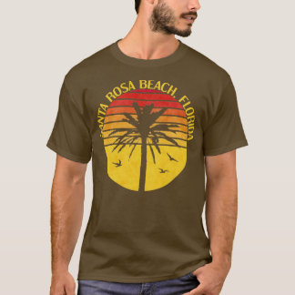 Santa Rosa Beach Florida Tropical Palm Tree Seagul T-Shirt