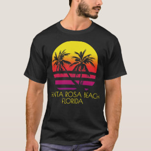 Santa Rosa Beach Florida Vintage Tropical Sunset P T-Shirt