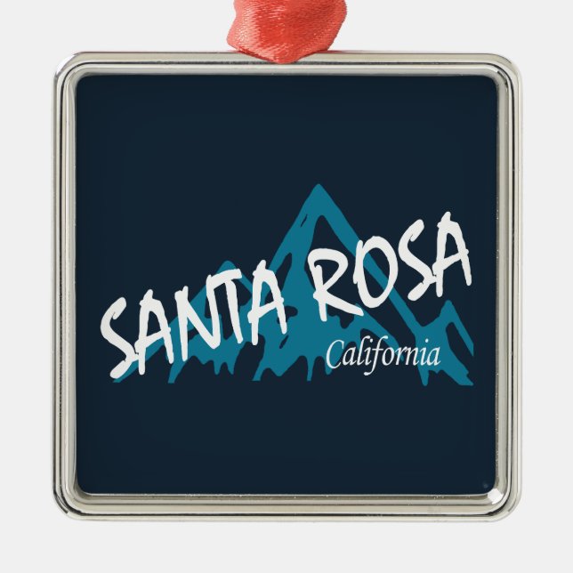Santa Rosa California Mountains Metal Ornament (Front)