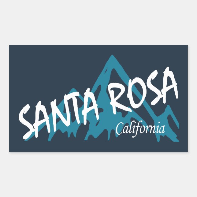 Santa Rosa California Mountains Sticker (Front)