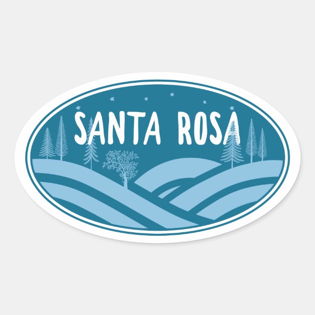 Santa Rosa California Outdoors Oval Sticker (Front)