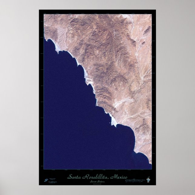 Santa Rosalillita, B.C., Mexico satellite print (Front)