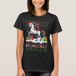 Santa Rottweiler Riding Unicorn Christmas Sweater 